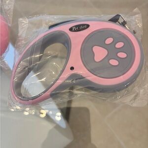 Pink and Gray Pet Dog Retractable Leash